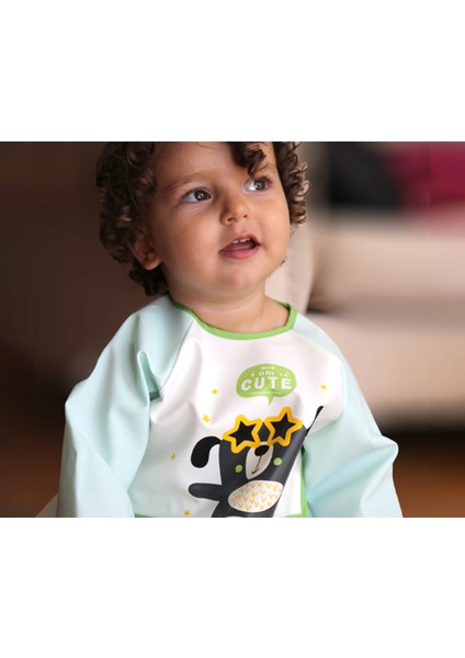 Babyjem Poli Muşamba Kollu Önlük Yeşil