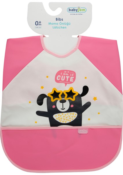 Babyjem Poli Muşamba Kollu Önlük Pembe