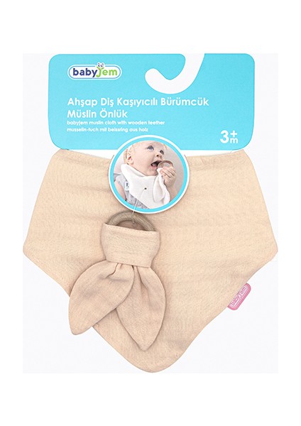 Babyjem Ahşap Diş Kaşıyıcılı Bürümcük Müslin Önlük 736