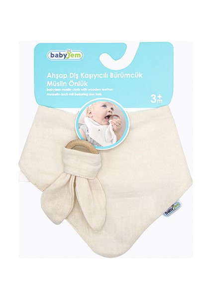 Babyjem Ahşap Diş Kaşıyıcılı Bürümcük Müslin Önlük 736