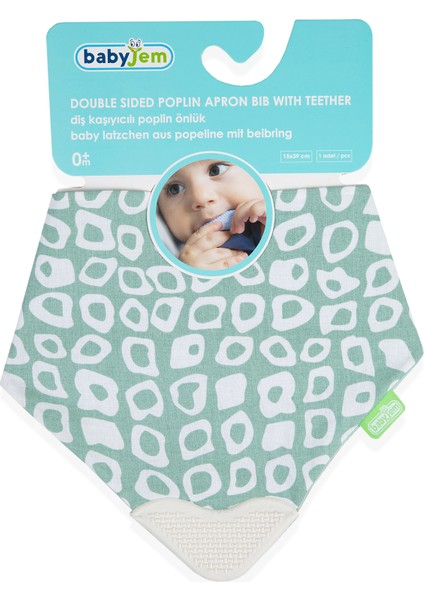 Babyjem Diş Kaşıyıcılı Poplin Fular Önlük yeşil