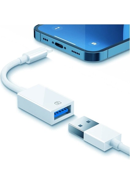 Iphone USB Dönüştürücü Otg Adaptör Iphone / Ipad Lightning To USB 3.0 Aktarıcı