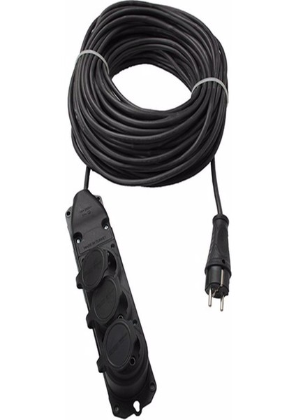 Kablolu Üçlü Kauçuk Grup Priz 3 x 1,5 10 mt