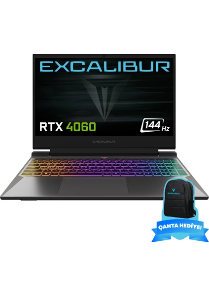 Excalibur G870.1270-DFB0A-B Intel Core I7-12700H 32GB Ram 1tb Nvme SSD Gen4 8gb RTX4060 Windows 11 Gaming Laptop