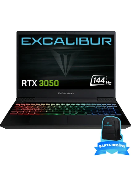 Excalibur G770.1270-EXJ0X-B Intel Core i7-12700H 64GB RAM 2TB SSD GEN4 4GB RTX3050 Freedos Gaming Laptop