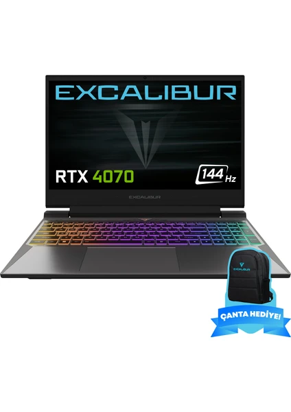 Excalibur G870.1270-EX70X-B Intel Core i7-12700H 64GB RAM 2 TB NVME SSD GEN4 8GB RTX4070 Freedos Gaming Laptop