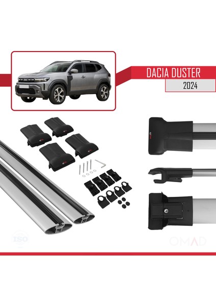 Dacia Duster 3 (P1310) 2024 ve Sonrası ile Uyumlu Fly Model Ara Atkı Tavan Barı Gri 2 Adet indirimleri
