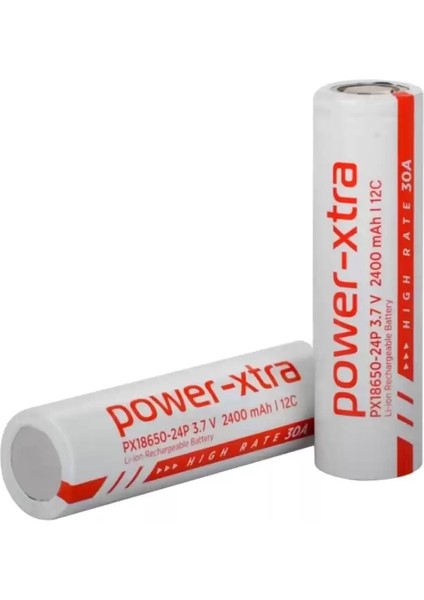 PX18650 24P 3.7V 2400 Mah Li Ion Şarjlı Pil 12C 30A 1 Adet