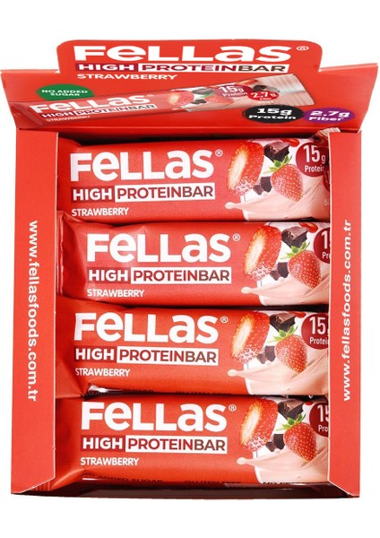 Yüksek Protein Bar - Çilekli 12 x 45 gr