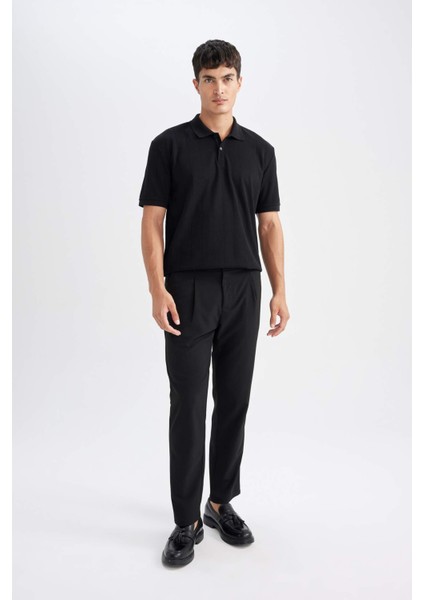 New Regular Fit Polo Yaka Kısa Kollu Siyah Tişört D5996AX24SM fiyatları