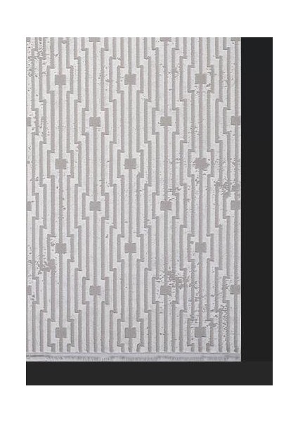 Karizma 02823C Gri Beyaz Modern Çizgili Halı modelleri