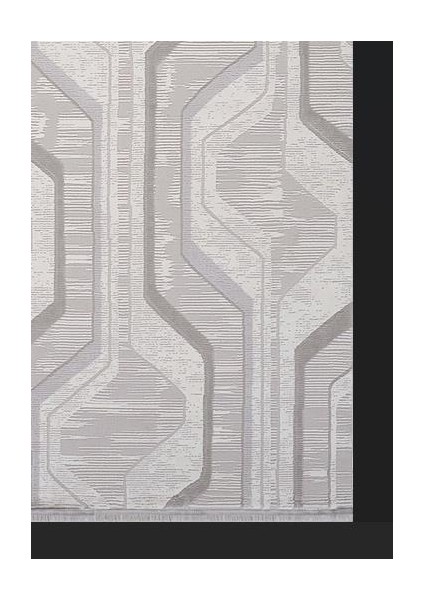 Karizma 02819E Gri Beyaz Modern Çizgili Halı modelleri