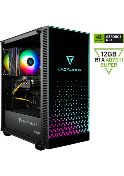 Excalibur E65H.144F-EFP0X-0HE Intel Core I5-14400F 64GB Ram 1tb Nvme SSD 16GB RTX4070TI Super Freedos