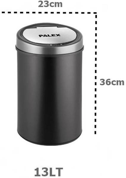 Sensörlü Çöp Kovası Siyah USB Şarjlı 13 Lt