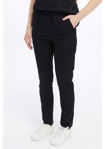 Likralı Kadın Hemşire ve Doktor Forması Hastane Üniforması Medikal Takım Siyah fiyatları