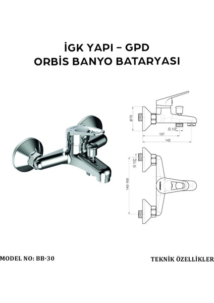 BB30 Orbis Banyo Bataryası