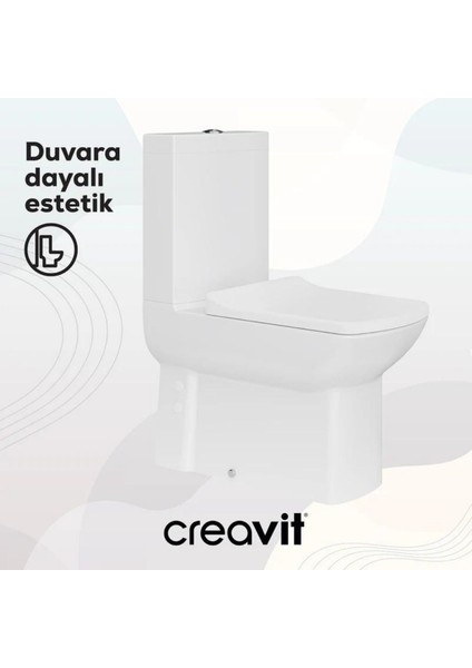 LR360 Duvara Sıfır Kanallı Klozet, Creavit Yavaş Kapak