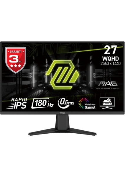 Msı 27" Mag 275QF 2560X1440(WQHD) IPS 180HZ 1ms Gamıng Monıtor