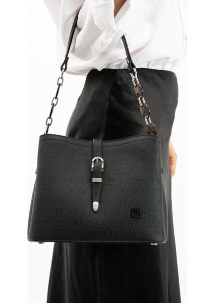 Kadın Siyah Ayarlanabilir Uzun Askılı 3 Bölmeli El ve Omuz Çantası TR1404 fiyatları