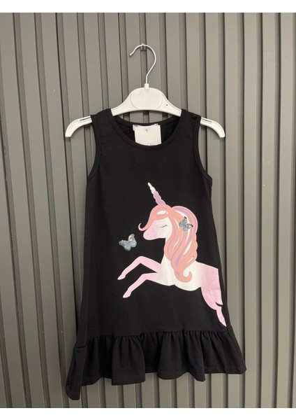 624668 -Alg Çocuk Unicorn Kelebek Elbise