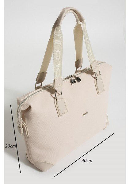 Kadın Büyük Boy Spor Model Valiz Boy Uzun Askılı El & Omuz Çantası Krem 1106 fırsatları