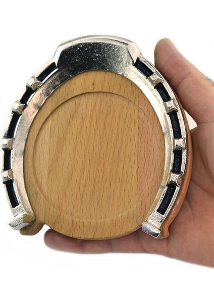 At Nalı Metal Rölyefli Doğal Ahşap Bardak Altlığı fırsatları
