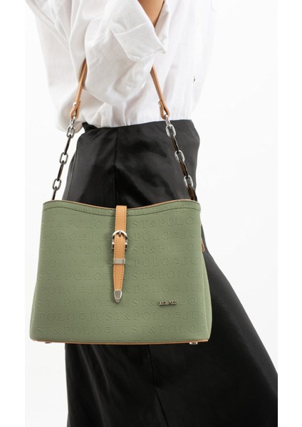 Kadın Yeşil Ayarlanabilir Uzun Askılı 3 Bölmeli El ve Omuz Çantası TR1404 fiyatları