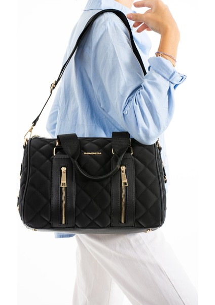 Kadın Büyük Boy Spor Model Kapitone 4 Gözlü Uzun Askılı El & Omuz Çantası 7041