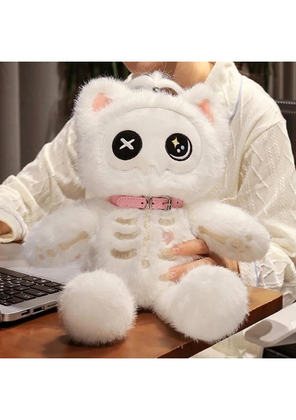 Sevimli Siyah Kafatası Kedi Peluş Oyuncak Yaratıcı Doldurulmuş Hayvan Peluş Gotik Kafatası Yavru Kedi (Yurt Dışından) fiyatları