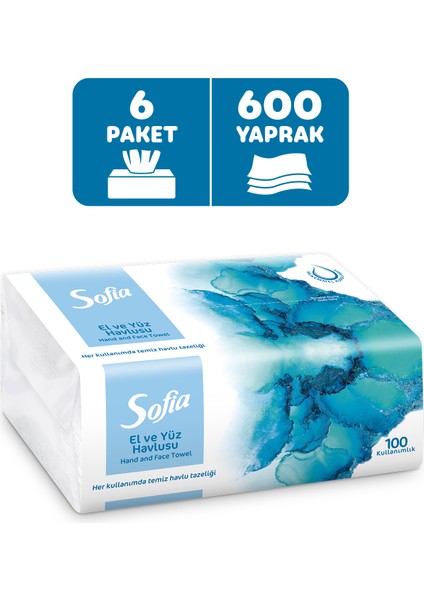 El ve Yüz Havlusu 100’LÜ x 6 Paket