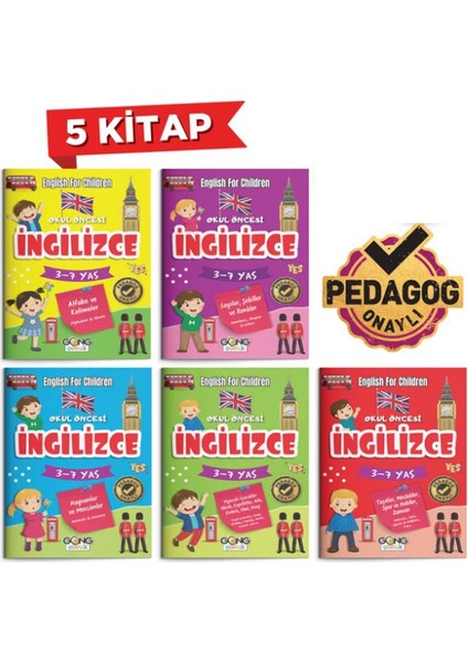 Süper Eğlenceli Ingilizce Etkinlik Kitabı 3-6 Yaş Pedagog Onaylı 5'li Set