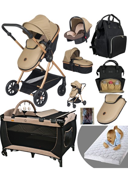 8 in 1 yeni ekonomi paketi 1010 Travel Sistem Bebek Arabası 560 Bebek Oyun Parkı Yatak Beşik