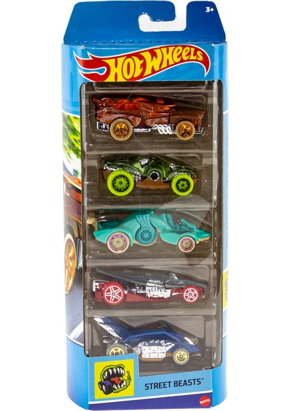 Mix Oyuncak 1:164 Metal Arabalar Hotwheels Street Beasts Beşli Set