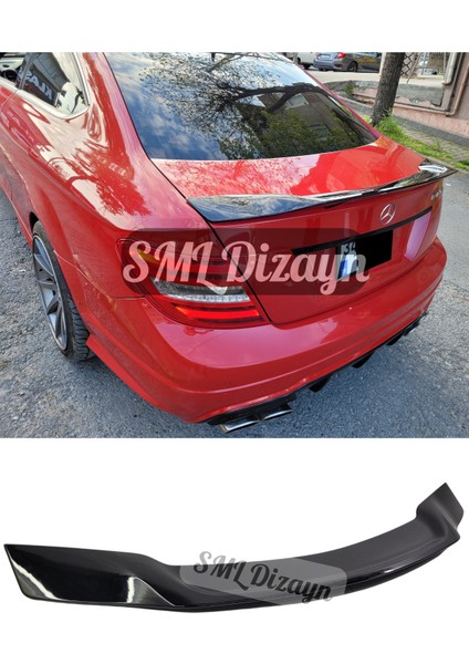 SML Dizayn Mercedes W204 C Serisi Bagaj Üstü Rt Dizayn Spoiler (Plastik) Parlak Siyah 2007-2014