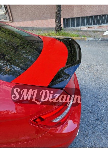 SML Dizayn Mercedes W204 C Serisi Bagaj Üstü Rt Dizayn Spoiler (Plastik) Parlak Siyah 2007-2014