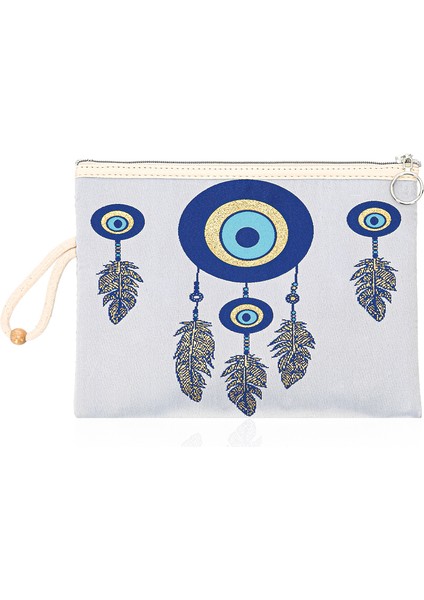 Özel Tasarım Nazar Desenli Kadın Portföy Clucth Çanta Makyaj Çanta El Çantası fiyatları