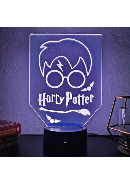 Lerad-Lazer Art Harry Potter 3D Gece Lambası. 16 Renk+Dokunmatik ve Uzaktan Kumandalı Işık.