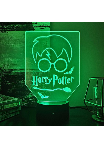 Lerad-Lazer Art Harry Potter 3D Gece Lambası. 16 Renk+Dokunmatik ve Uzaktan Kumandalı Işık.