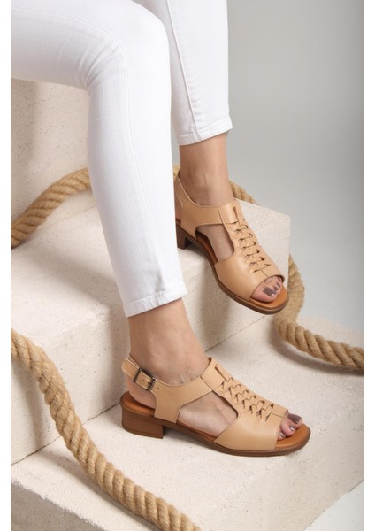 Dina Grata-Kadın Nut Hakiki Deri Sandalet