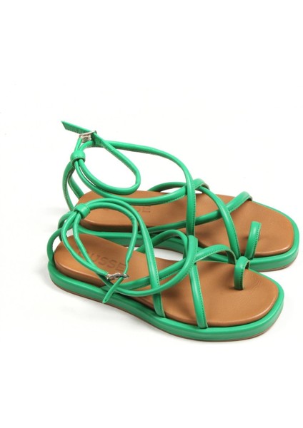 Kadın Yeşil Hakiki Deri Sandalet modelleri