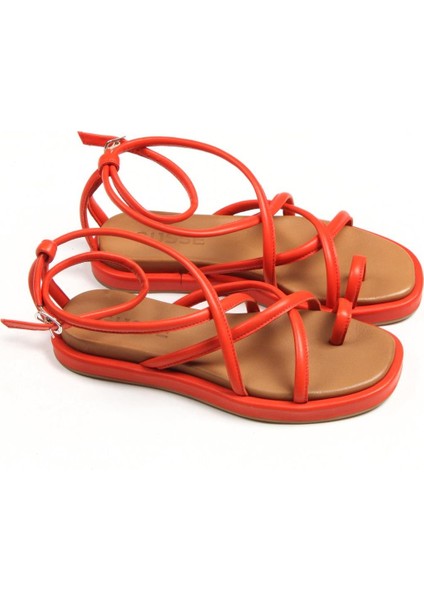 Kadın Kırmızı Hakiki Deri Sandalet modelleri