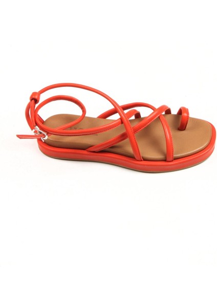 Kadın Kırmızı Hakiki Deri Sandalet fırsatları