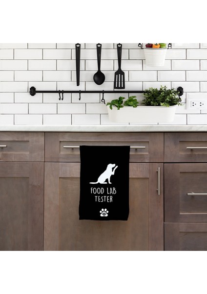 Food Lab Tester Black / Köpekli Mutfak Havlusu 2 Adet