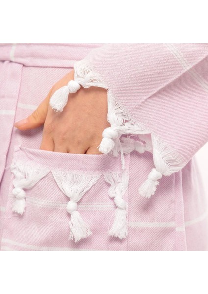 Sultan Mor S/M Püsküllü Kapüşonlu Banyo Sauna Havuz Plaj Kadın Erkek Unisex Cepli Pamuklu Peştamal Bornoz fırsatları