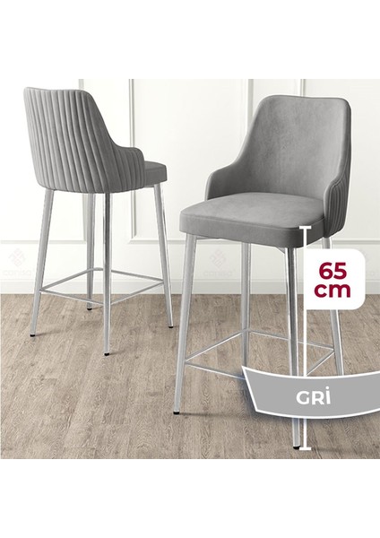 Tera Serisi 6 Adet Babyface Kumaş 65 cm Krom Kaplama Ayaklı Bar Sandalyesi fiyatları