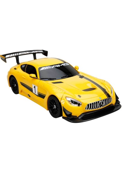 Mercedes Benz Amg Gt3 Dönüşebilen Uzaktan Kumandalı Sesli ve Işıklı Araba Sarı-Gri