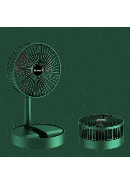 Geri Çekilebilir Dikili Fan, Stil: Şarj Edilebilir (Yeşil) (Yurt Dışından)