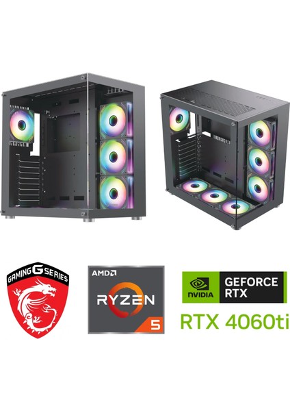 DDR5 GAMİNG PC / 8 GB RTX4060 Ti / RYZEN 5 8400F (RYZEN 5 8.NESİL) / 32 GB DDR5 6000 MHZ RAM / 1 TB M.2 SSD / WİN11 PRO