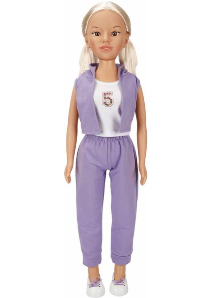 Dollz'n More Yürüyüş Arkadaşım Clara Sporty 80 cm - Mor Eşofmanlı Takımlı fırsatları