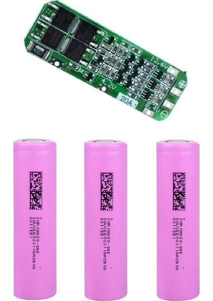 3 Adet 2600 Mah Li-Ion 20A Bms.